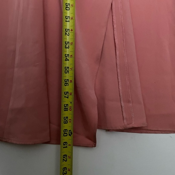 Lovers & Friends CHICHIRA GOWN Pink satin faux wrap plunge neck maxi gown m - Picture 10 of 12